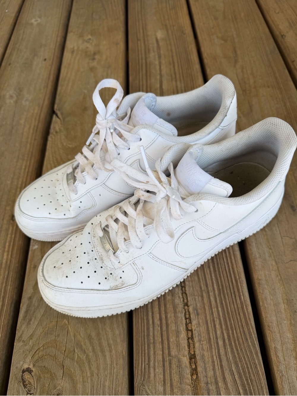 White Nike Air Force 1 Low Top Sneakers - Picture 3 of 6